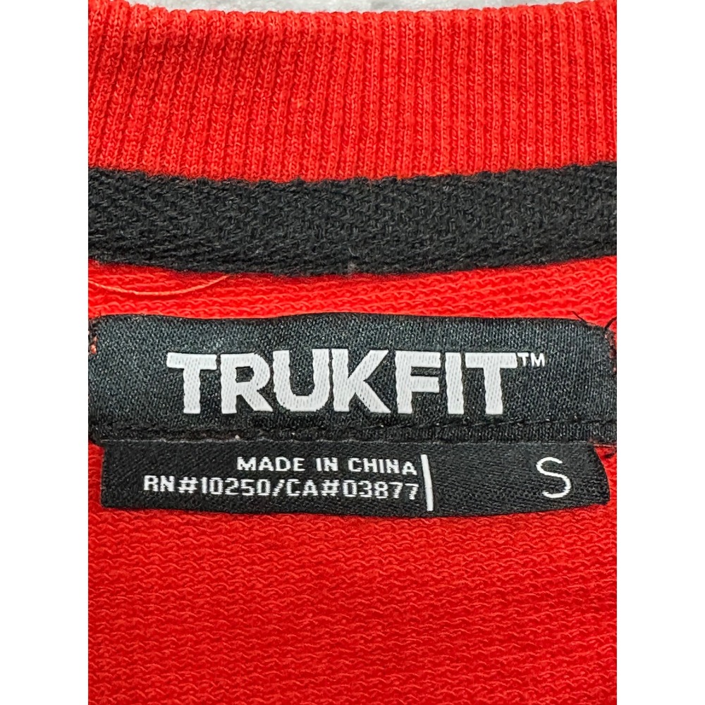 Trukfit‎ Sweatshirt Mens Small Red Praying Hands Graphic Side Zip All Over Print - Picture 3 of 15